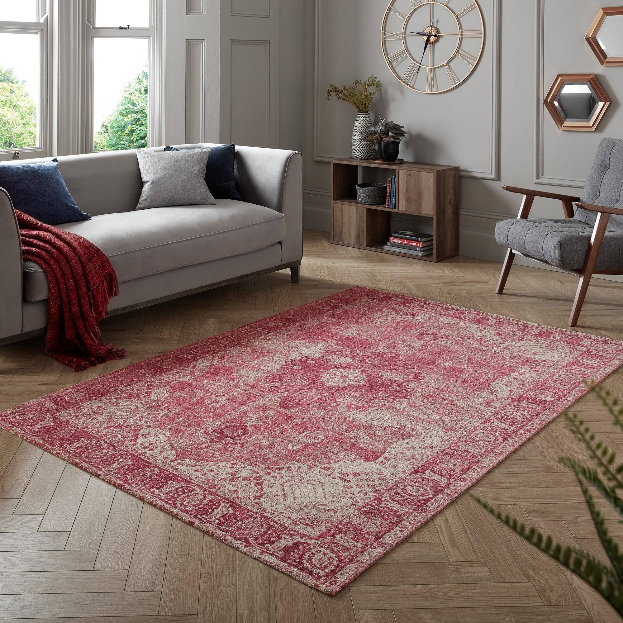 Dunelm Mila Traditional Rug Purple