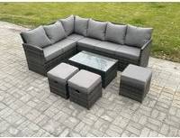 Rattan furniture rattan corner set Fimous Rattan Corner Outdoor Lounge Set
