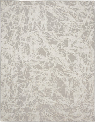 Abstract Machine Woven Grey Ivory Rug 244 x 305 cm