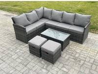 Rattan furniture rattan corner set Fimous Rattan Corner Outdoor Lounge Set