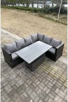 Rattan corner garden sofa Fimous 6 Rattan Corner