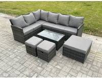 Rattan corner garden sofa Fimous 9 Rattan Corner