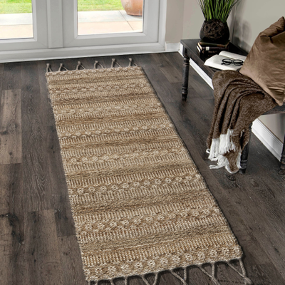 LR Home Delicate Area Rug with Bordering Natural, Multicolor 30x46"