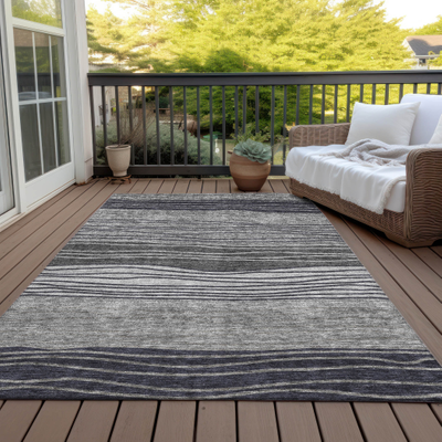 Addison Rugs Machine Washable Modern Stripes Gray