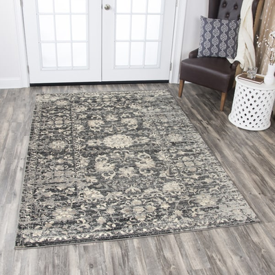 Alora Decor Swagger Collection Floral Distress Multicolor, Gray