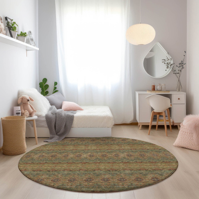 Addison Rugs Machine Washable Ombre Stripes Green