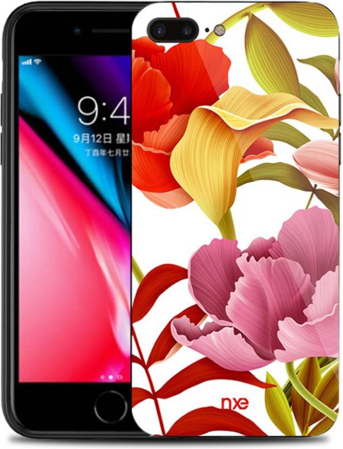 iPhone 7 Plus 8 Plus Flower Pattern Glass Case