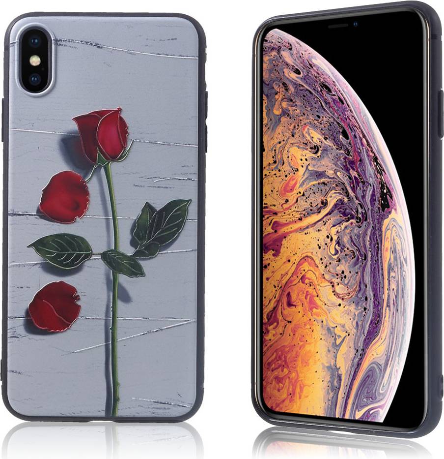 Apple iPhone Xs Max Embossed Pattern Soft Gel Case Style B