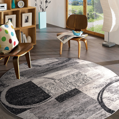 World Rug Gallery Abstract Circle White, Multicolor