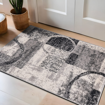 World Rug Gallery Abstract Circle White, Multicolor