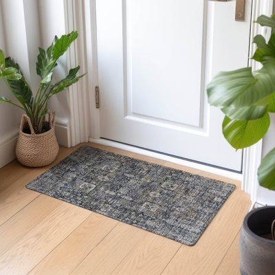 Addison Rugs Machine Washable Vintage Black, Gray