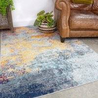 Loomed Distressed Abstract Multicolour
