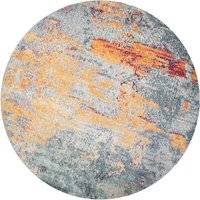 Loomed Distressed Abstract Multicolour