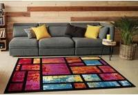 Smart Living Modern Hand Multicolour Soft Thick Rug Rectangles Red