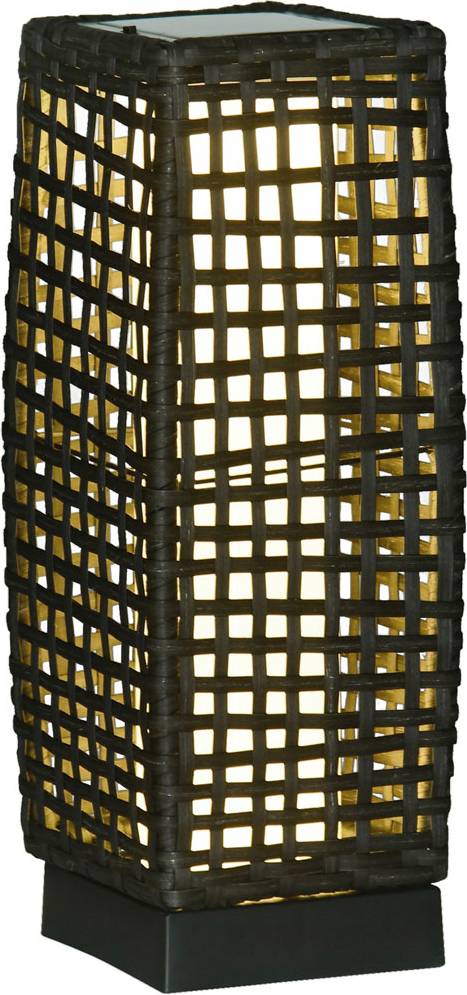 OutSunny Grey Rattan Solar Lantern
