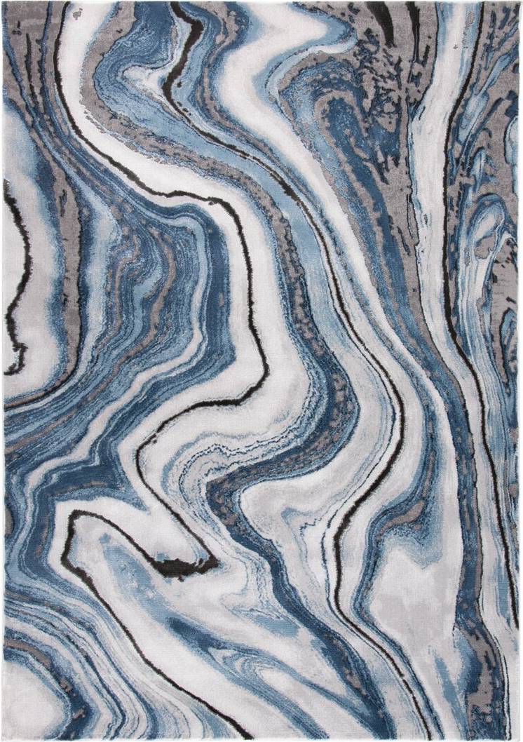 Ivy Bronx Ahanu Power Loom Rug Blue