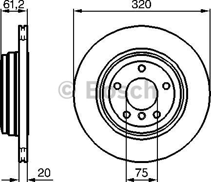 Bosch 0986479056 Rear Axle Brake Disc