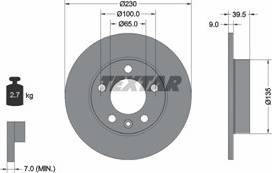 Textar Brake Disc PRO 92082503