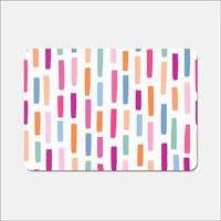 Warren Reed Vertical Abstract Brush Pattern Place Mat Multicolour, Green, Pink