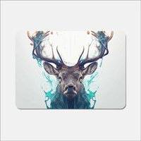Warren Reed Stag Splashart Place Mat White, Pink, Multicolour