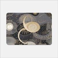Warren Reed Abstract Silver Sun Moon Place Mat Multicolour, Blue, Grey
