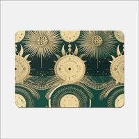 Warren Reed Moon and Sun Abstract Place Mat Green