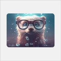 Warren Reed Ferret With Splashart Place Mat Black, Multicolour, Blue