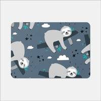 Warren Reed Sleeping Sloth Pattern Place Mat Grey, Brown, Multicolour