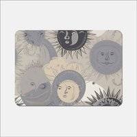 Warren Reed Abstract Moon Sun Place Mat Grey, Multicolour, Blue