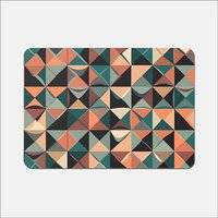 Warren Reed Geometric Print Place Mat Green, Red, Multicolour