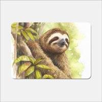 Warren Reed Sloth Watercolour Place Mat Green, Brown, Multicolour