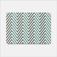 Warren Reed Geometric Herringbone Chevron Blues Place Mat Turquoise