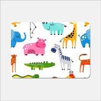 Warren Reed Drawn Cartoon Animals Place Mat Pink