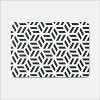 Warren Reed Geometric Monochrome Hexagonal Pattern Place Mat Black