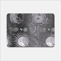 Warren Reed Abstract Sun Moon Place Mat Green, Grey, Multicolour