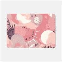 Warren Reed Abstract White Place Mat Pink