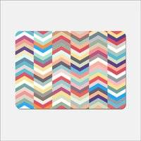 Warren Reed Geometric Multi Chevron Place Mat Red, Yellow, Multicolour