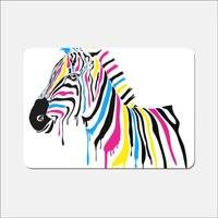 Warren Reed Coloured Zebra Place Mat Pink, Multicolour