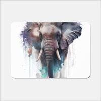 Warren Reed Elephant Splashart Place Mat Multicolour, Green, Yellow
