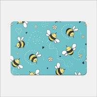Warren Reed Hand Drawn Busy Bees Place Mat Blue