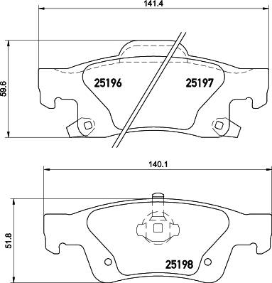 Brake Pad Set Rear Axle 402B0920