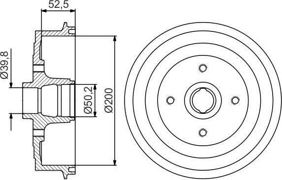 Bosch Brake Drum Rear Axle