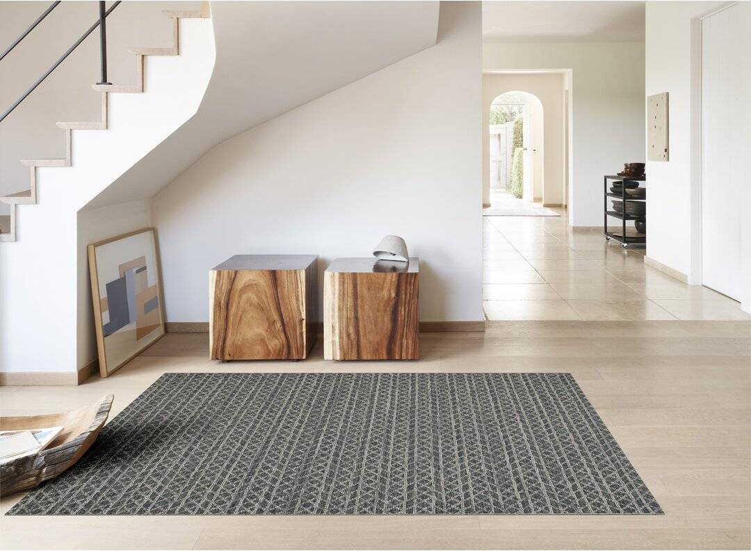 Union Rustic Libby High Line Flatweave Rug 240cm x 330cm Grey