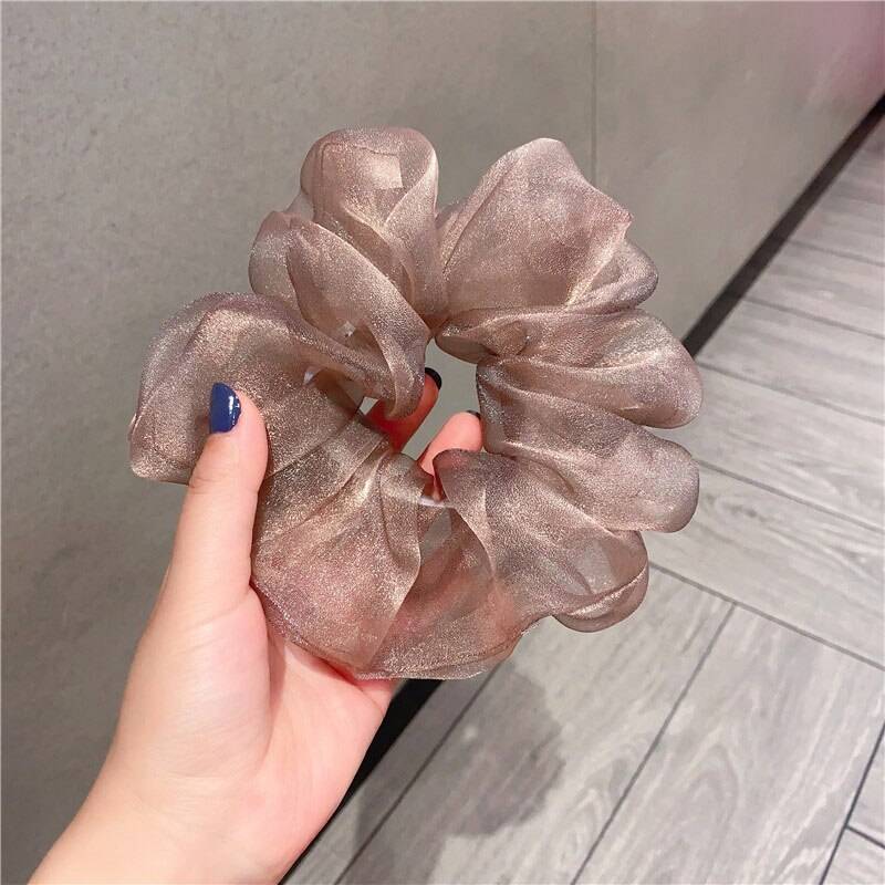 Överdimensionerad Mesh Scrunchie - Rosa