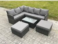 Rattan corner garden sofa Fimous 8 Rattan Corner