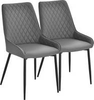 Homcom Set Of 2 Quilted PU Kitchen Chair