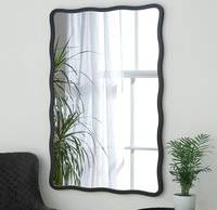 Dunelm Black Ripple Framed Rectangular 90x60cm Wall Mirror