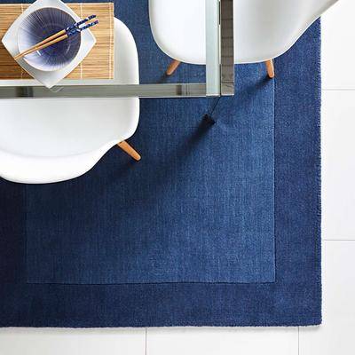 Borders Wool Rug Navy 200x290 cm