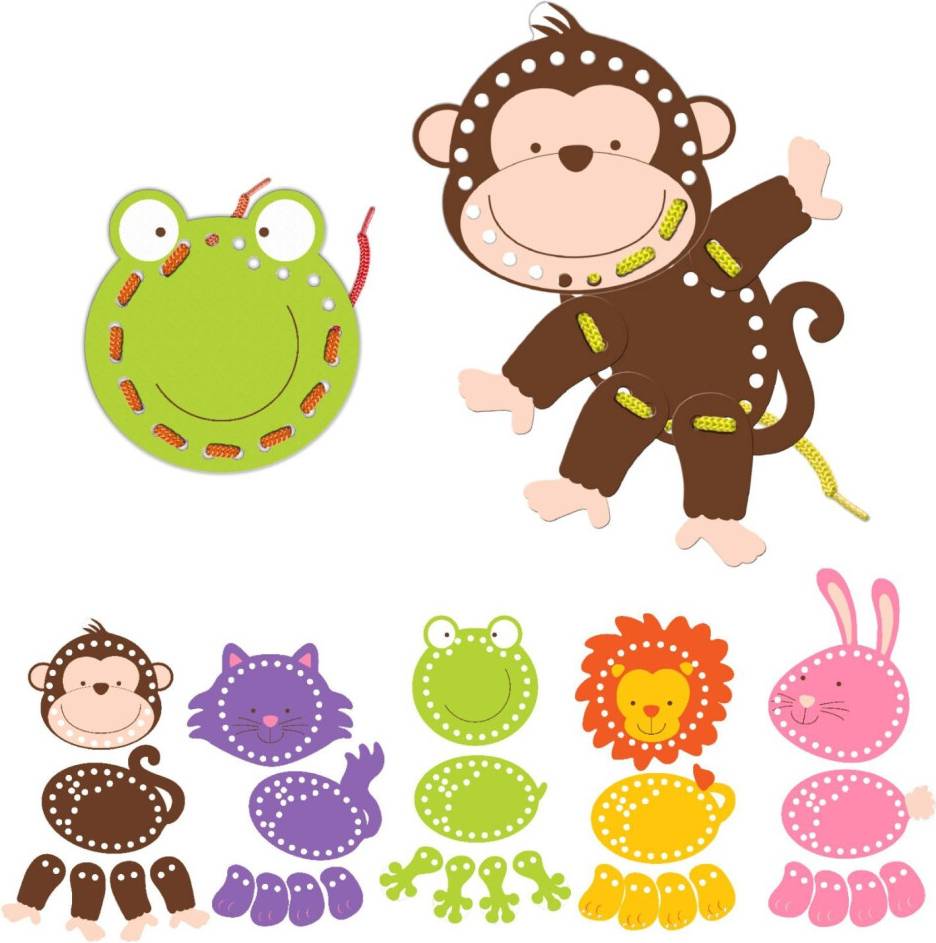 Bigjigs Fiesta Crafts Animals Threading Set