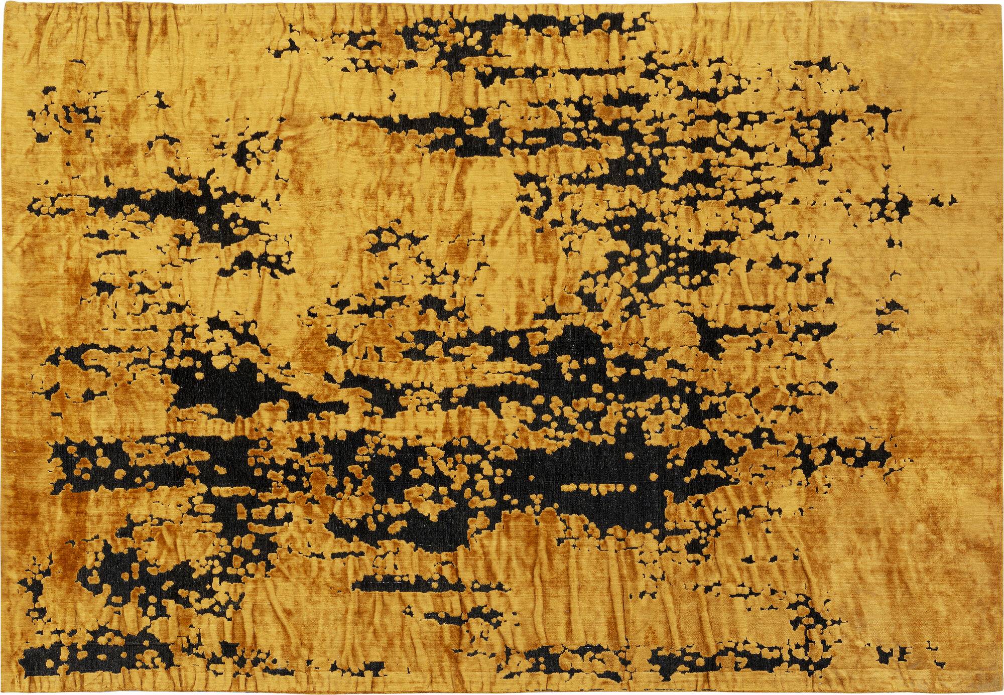 Yellow Black Rug Rectangular 170 x 240 cm